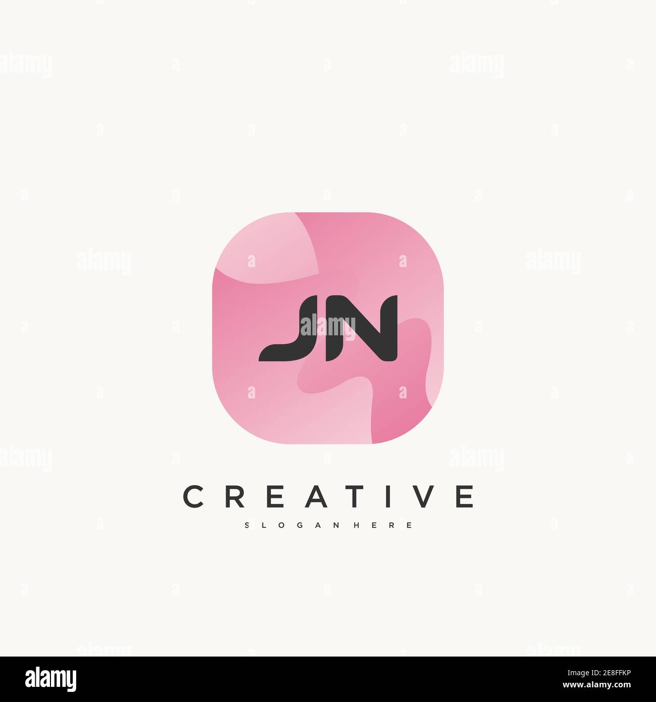 JN Initial Letter Colorful logo icon design template elements Vector Stock Vector