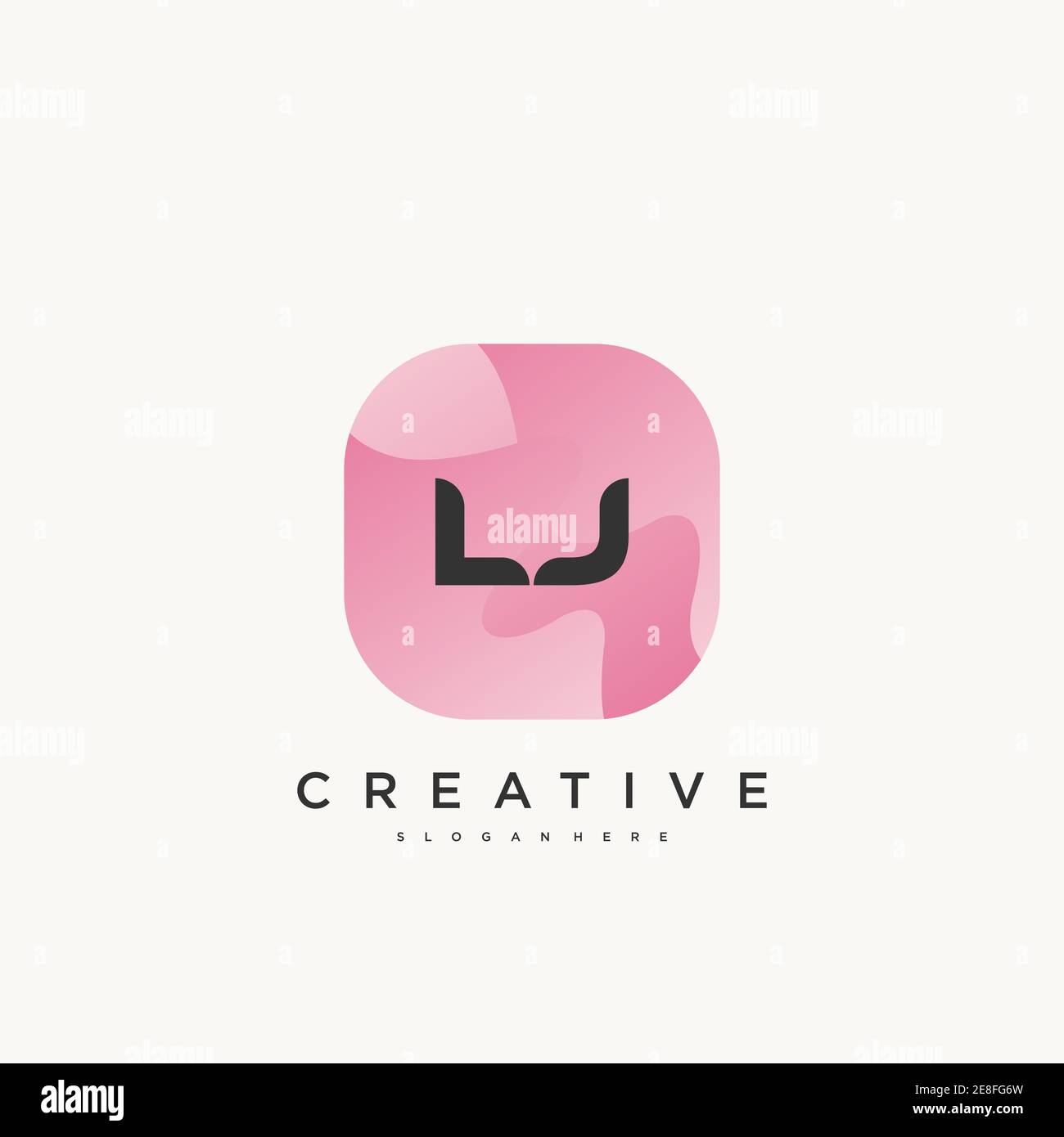 LJ Initial Letter logo icon design template elements with wave colorful Stock Vector