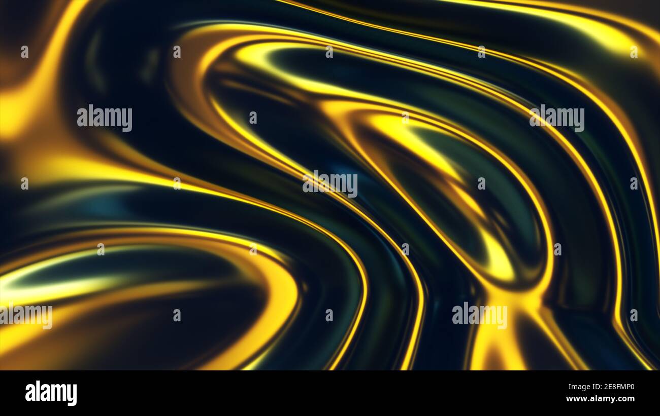 3d wavy fluorescent surface. Abstract waving background with thin film ...