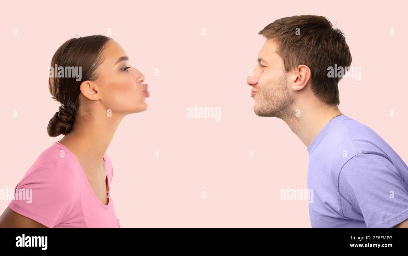 Man woman lips kiss hi-res stock photography and images - Alamy