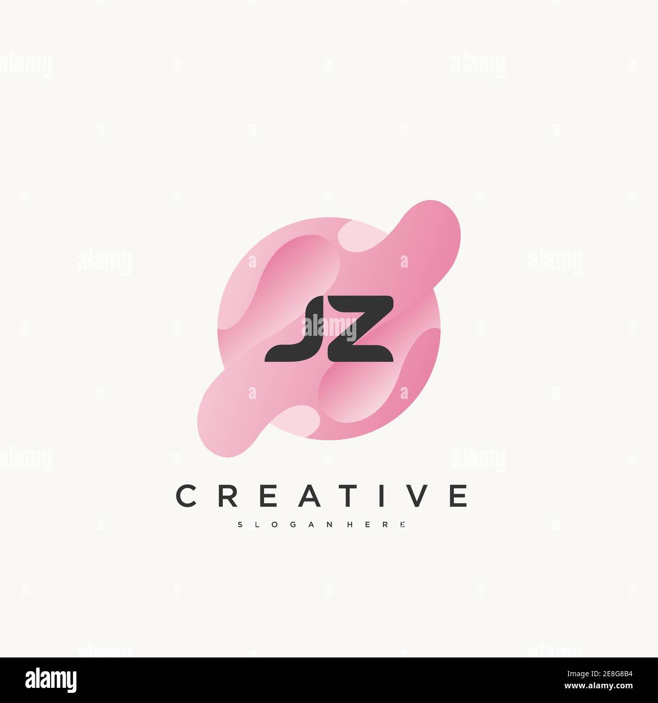 JZ Initial Letter Colorful logo icon design template elements Vector art Stock Vector