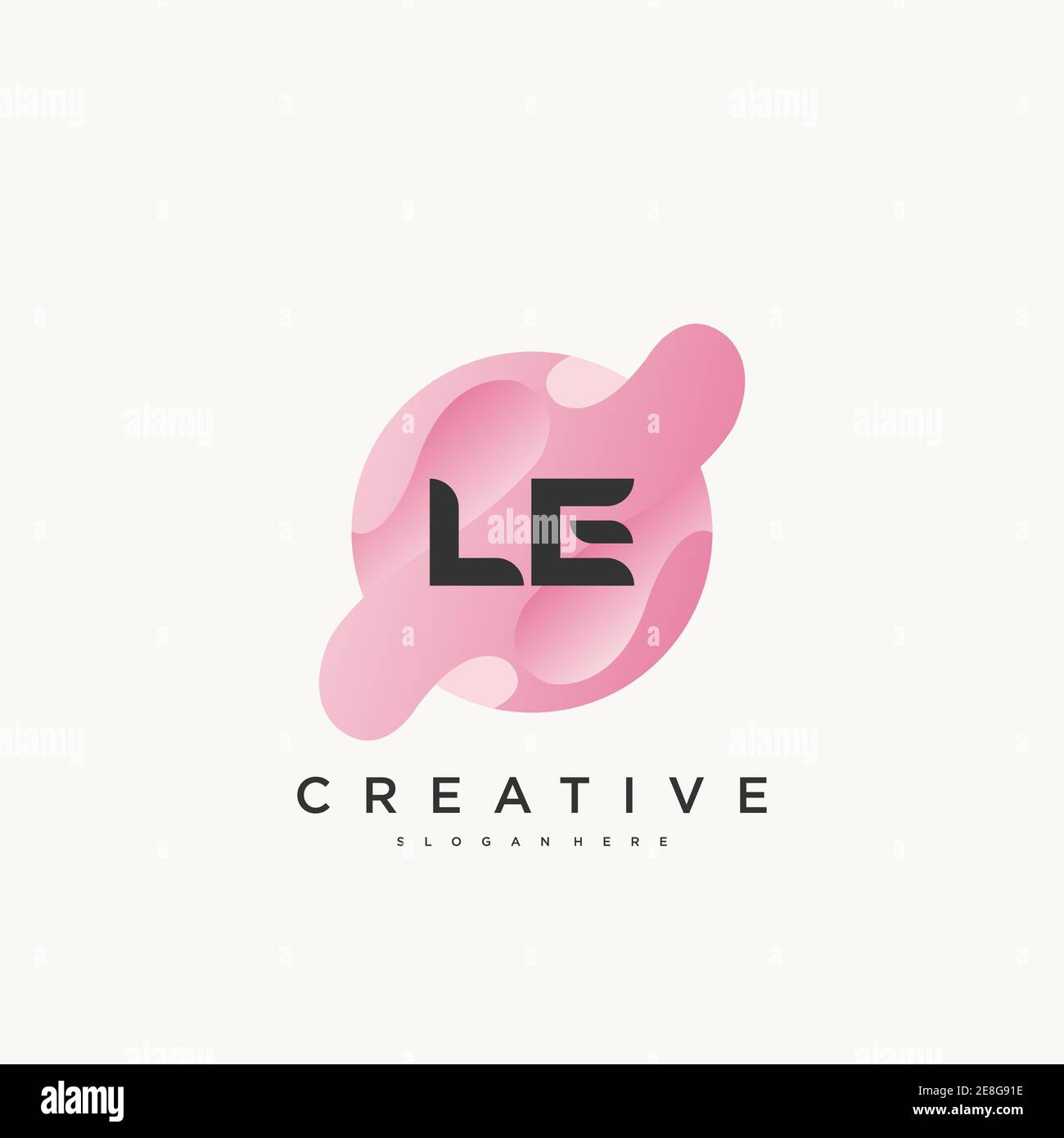 LE Initial Letter Colorful logo icon design template elements Vector art Stock Vector