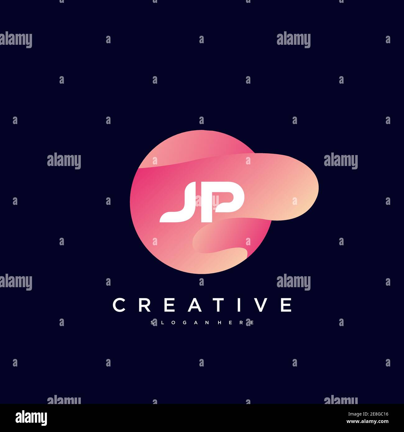 JP Initial Letter Colorful logo icon design template elements Vector Stock Vector