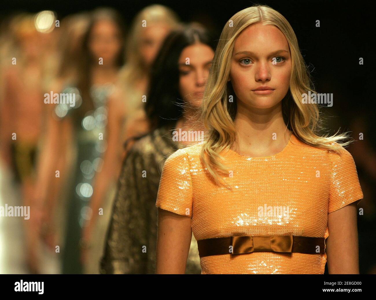 Models display creations by British design house Burberry during a women's  spring/summer 2006 fashion week show in Milan September 28, 2005 Stock  Photo - Alamy
