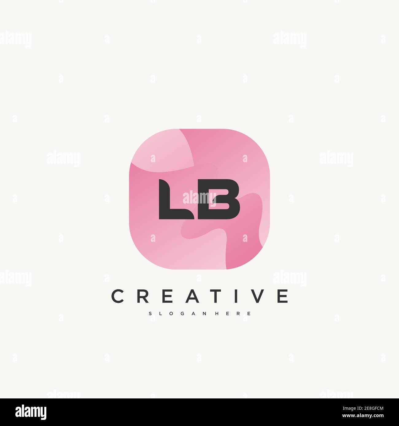 LB Initial Letter logo icon design template elements with wave colorful Stock Vector