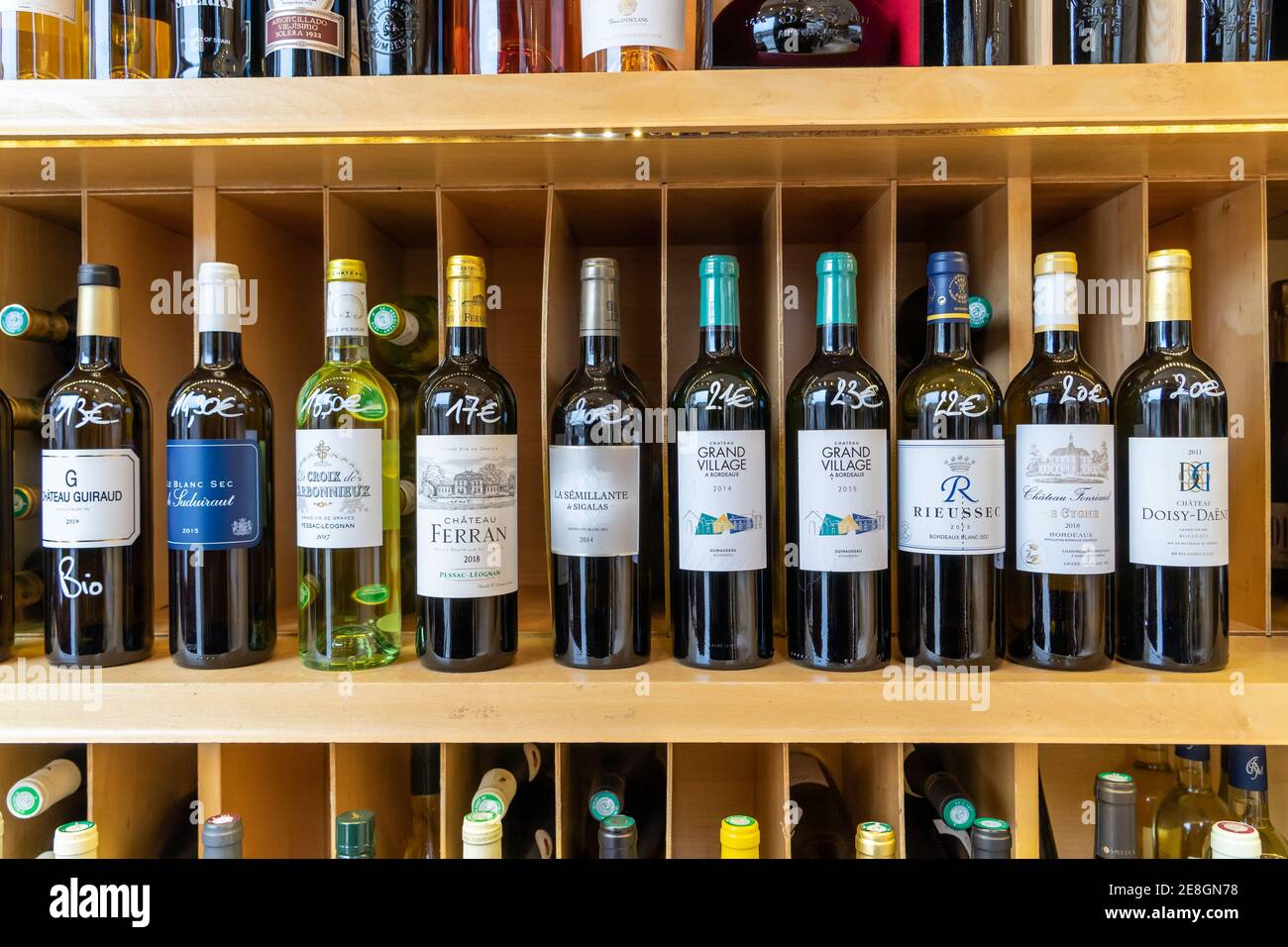 Bordeaux, France. Vine shop in the Tourny alley. Badie is one og the