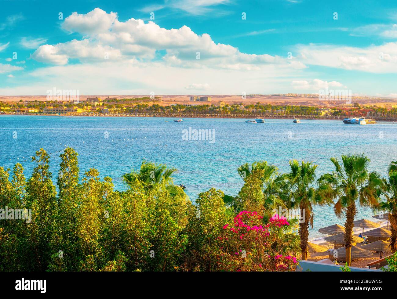 View of the Egypt Red Sea beach Stock Photo