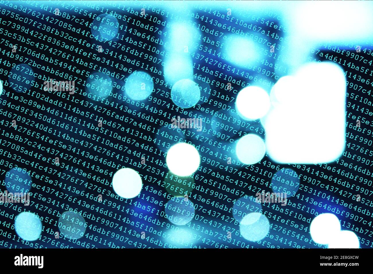 An illustration of green hexadecimal code on bokeh background Stock ...