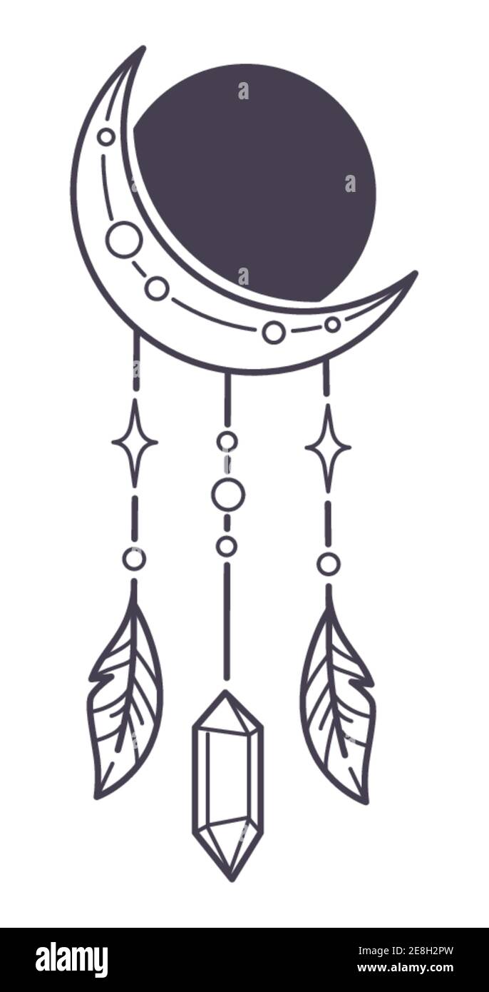 Magical talisman or amulet, dream catcher moon Stock Vector Image & Art -  Alamy