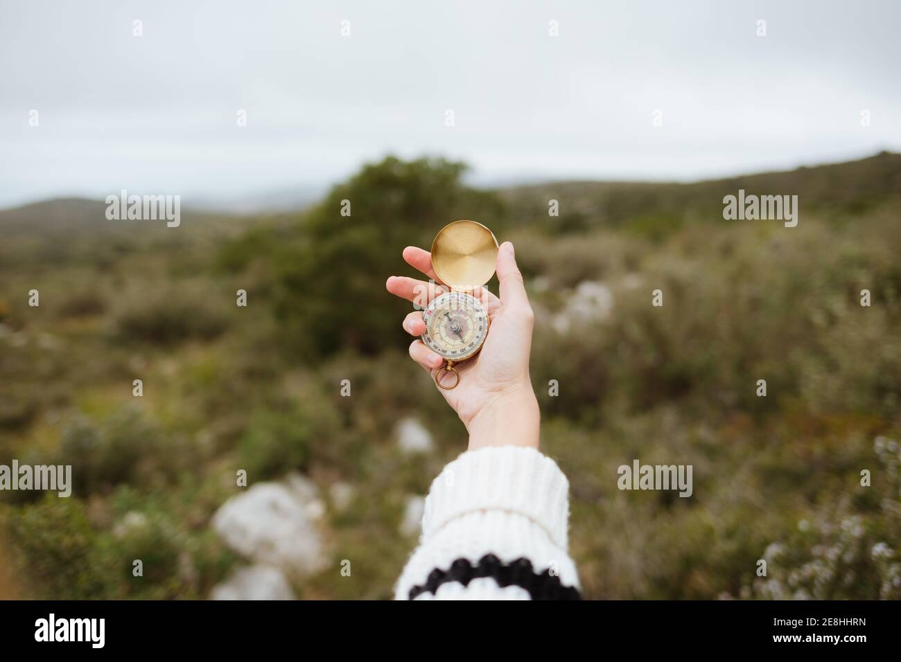 Female tourist compass on hi-res stock photography and images - Alamy