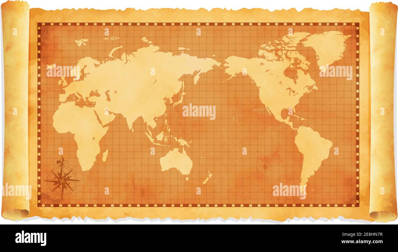Old vintage world map vector illustration Stock Vector Image & Art - Alamy