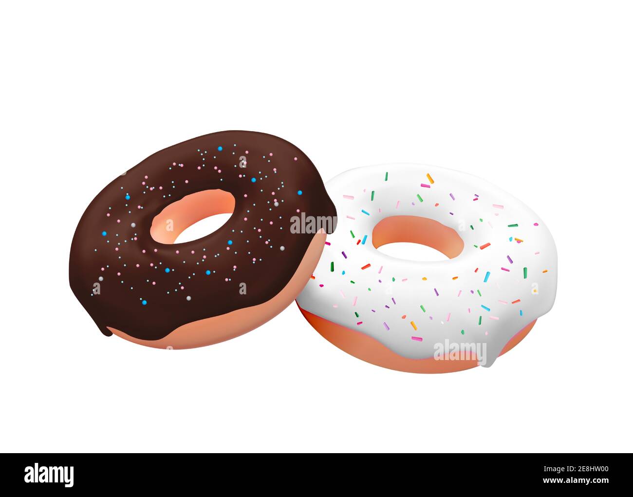 Realistic 3d sweet tasty donuts. Vector illustration Stock Vector Image ...