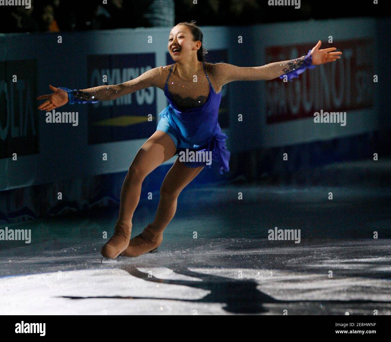 Japan's Mao Asada performs during a gala exhibition at the ISU Four Continents Figure Skating Championships in Goyang, northwest of Seoul February 17, 2008.  REUTERS/Jo Yong-Hak (SOUTH KOREA) Stock Photo