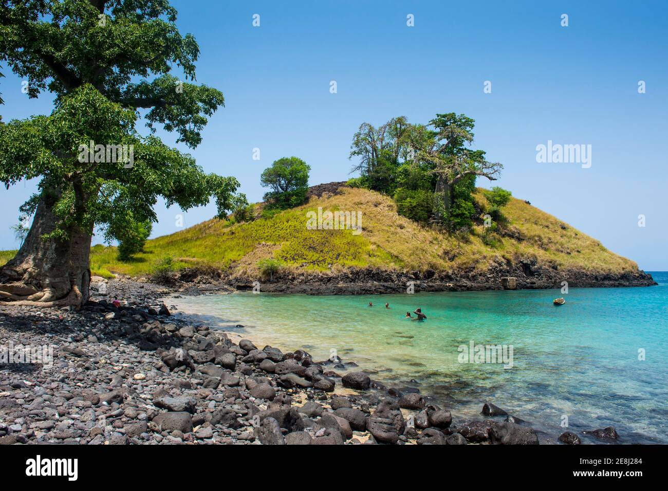 The turquoise waters of Lagoa Azul in northern Sao Tome, Sao Tome and  Principe, Atlantic ocean Stock Photo - Alamy