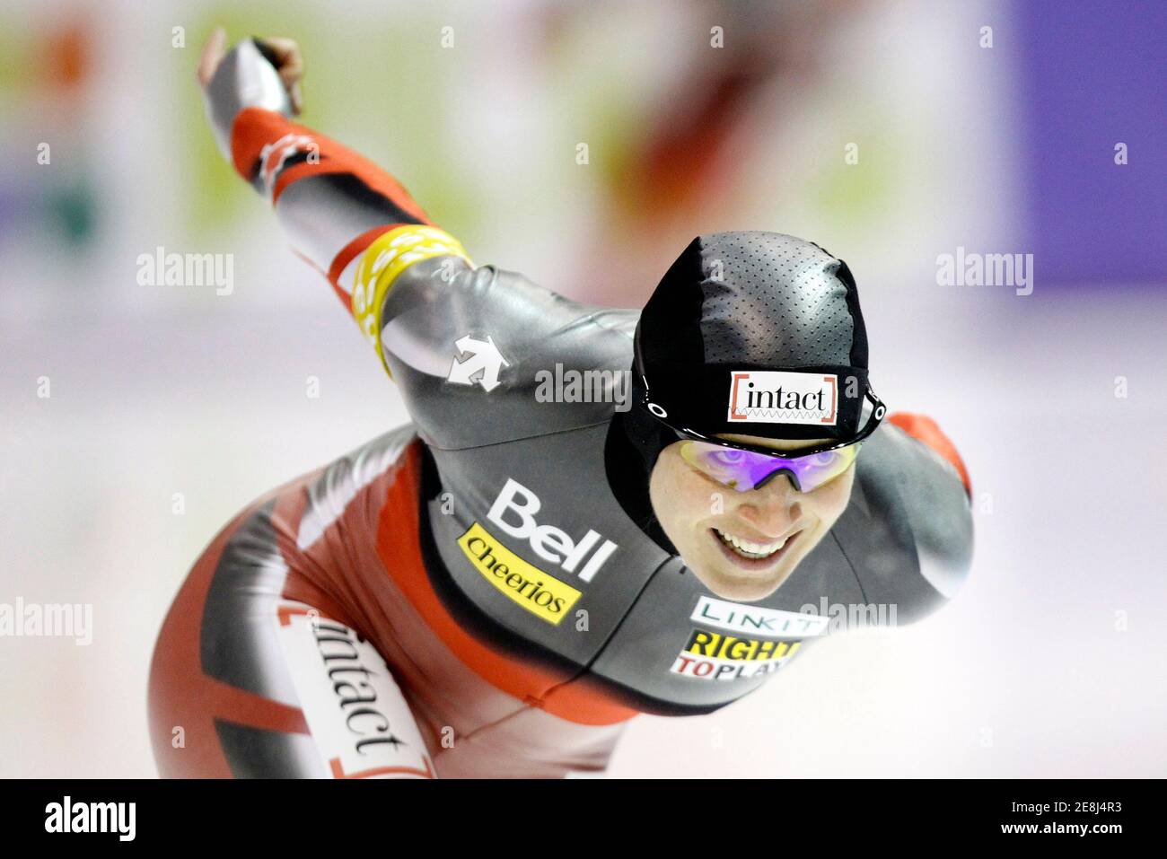 Canada's Kristina Groves skates to win the overall women's 1500 metres ISU World Cup Speed Skating finals at Thialf Stadium in Heerenveen March 13, 2010.   REUTERS/Jerry Lampen (NETHERLANDS - Tags: SPORT SPEED SKATING) Stock Photo