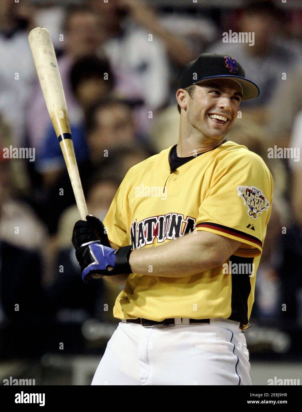 David Wright of the New York Mets smiles during the first round of the 2006 Major League Baseball All-Star Home Run Derby in Pittsburgh, Pennsylvania, July 10, 2006.       REUTERS/Gary Cameron  (UNITED STATES) Stock Photo