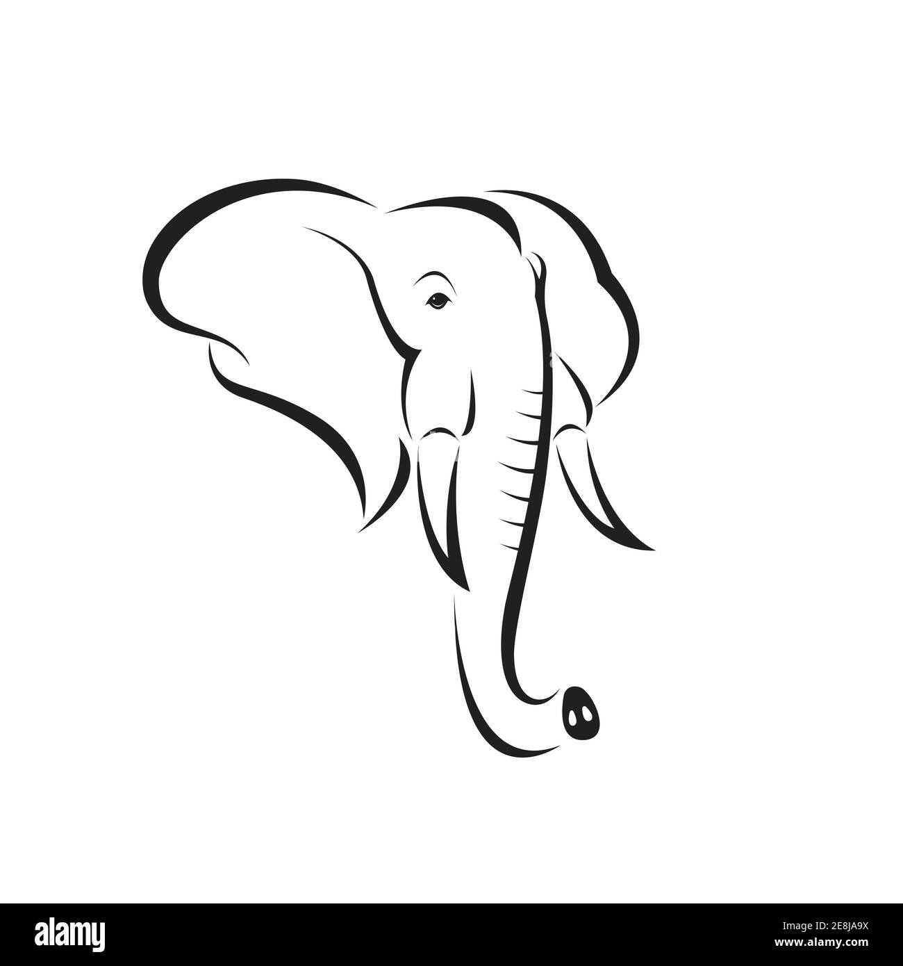 Vector of an elephant head design on white background. Easy editable layered vector illustration. Wild Animals. Stock Vector
