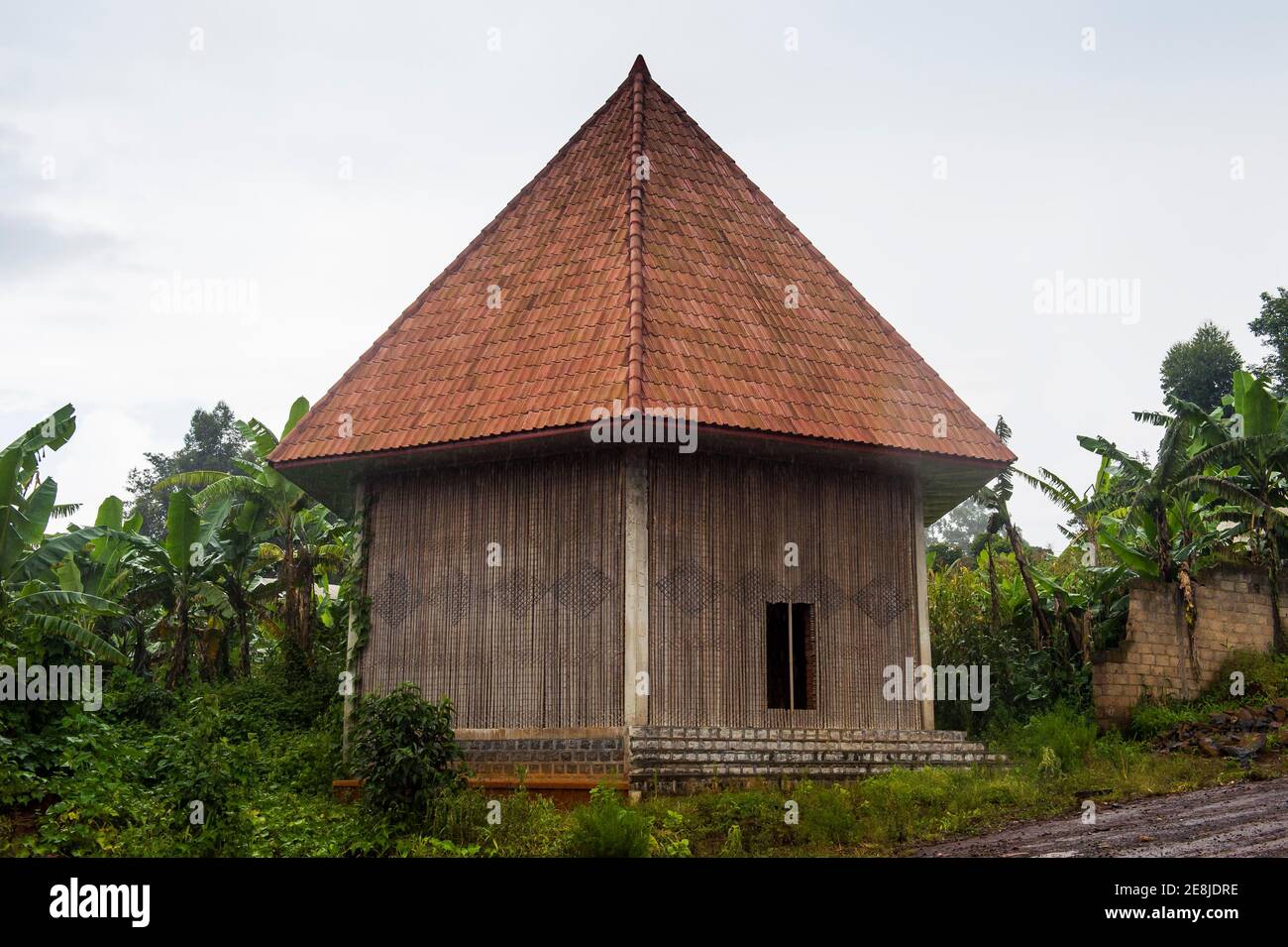 Large chiefdom, Bandjoun palace, near Foumban, Cameroon Stock Photo