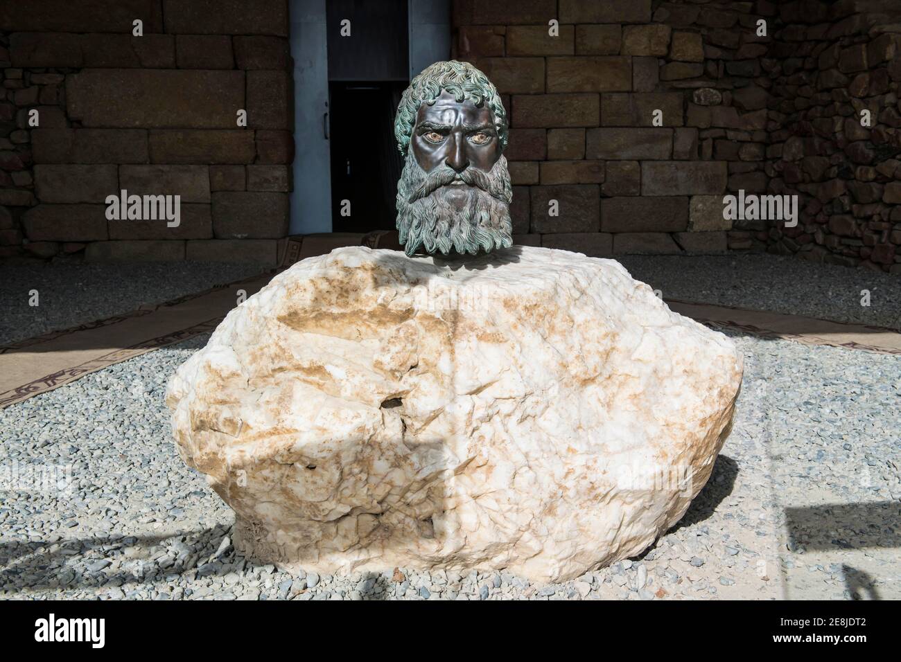 Old sculpture in the Valley of the Thracian Rulers, Kazanak valley, Kazanlak, Bulgaria Stock Photo