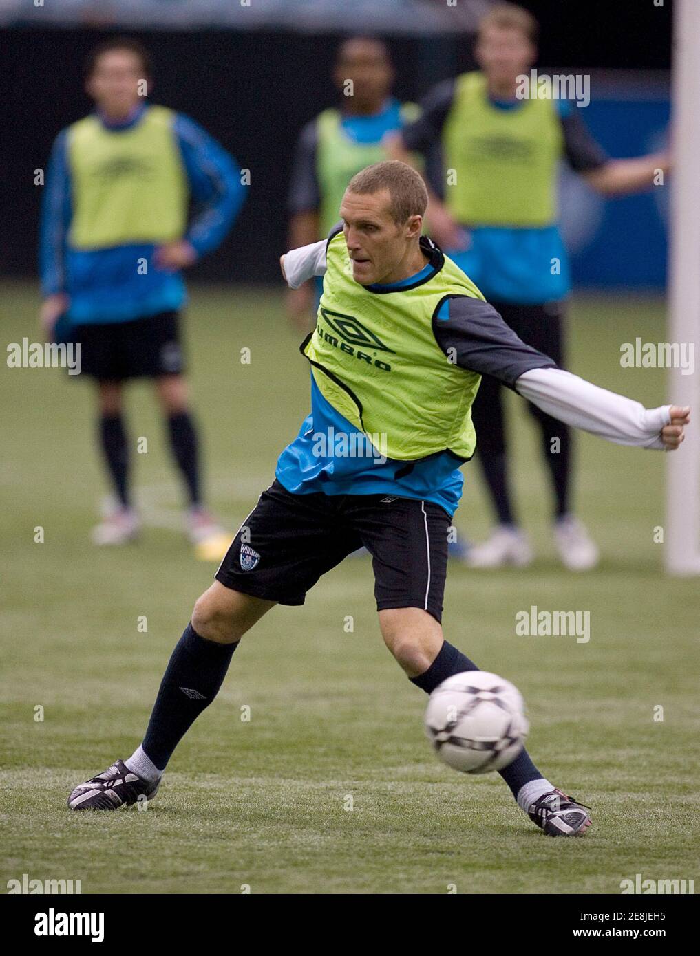 Vancouver Whitecaps' Martin Nash, brother of NBA player Steve Nash of the Phoenix Suns, takes part in a soccer training session at BC Place in Vancouver, British Columbia November 6, 2007. The Whitecaps will take on the Los Angeles Galaxy in an exhibition game Wednesday.      REUTERS/Andy Clark        (CANADA) Stock Photo