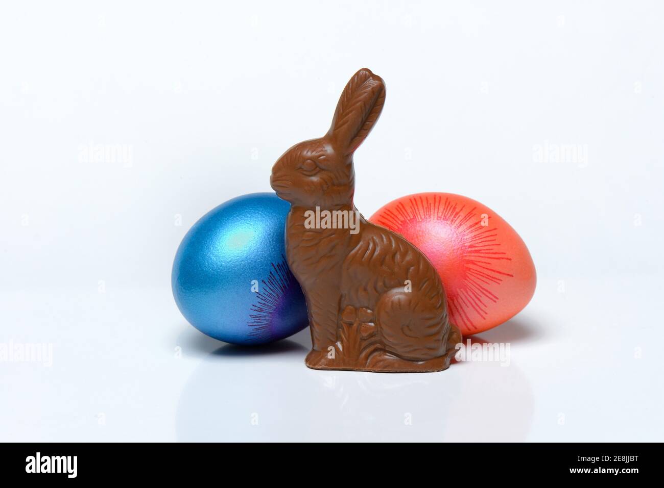 Chocolate Easter bunny and Easter eggs, chocolate Easter bunny Stock ...