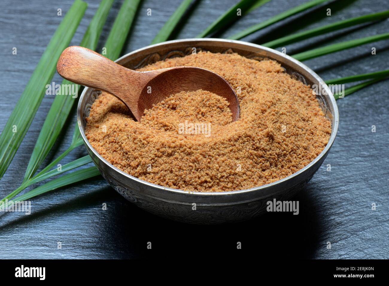 Coconut blossom sugar in shell Stock Photo