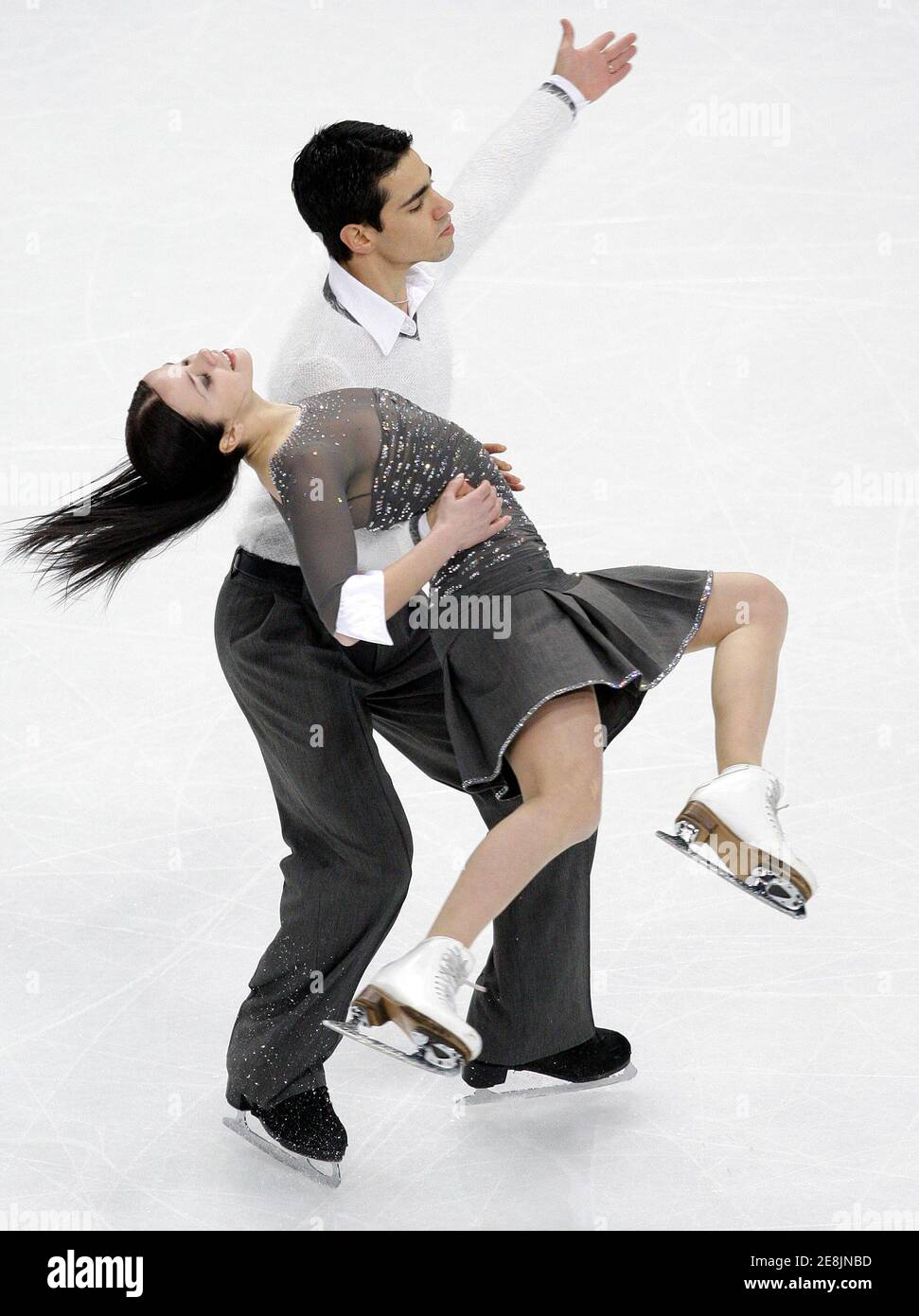 Anna Cappellini and Luca Lanotte of Italy perform during the ice dance free  dance program at the European Figure Skating Championships in Helsinki  January 23, 2009. REUTERS/Grigory Dukor (FINLAND Stock Photo - Alamy