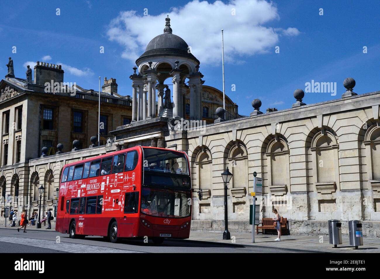 Bus in the High Street, England, Great Britain, Oxford, Oxfordshire Stock Photo