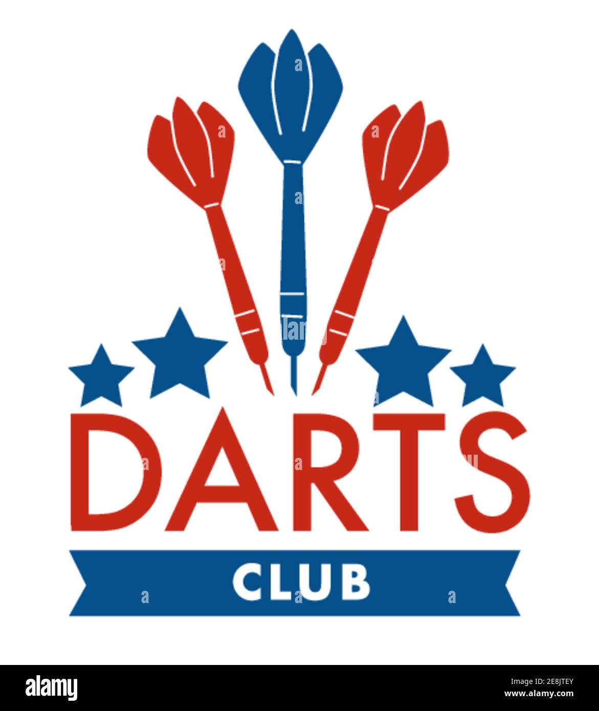 Darts club, arrows and stars, sports banner vector Stock Vector Image