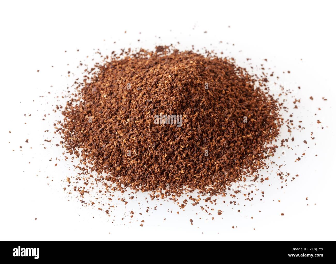 Heap of ground roasted coffee beans isolated on white background Stock ...