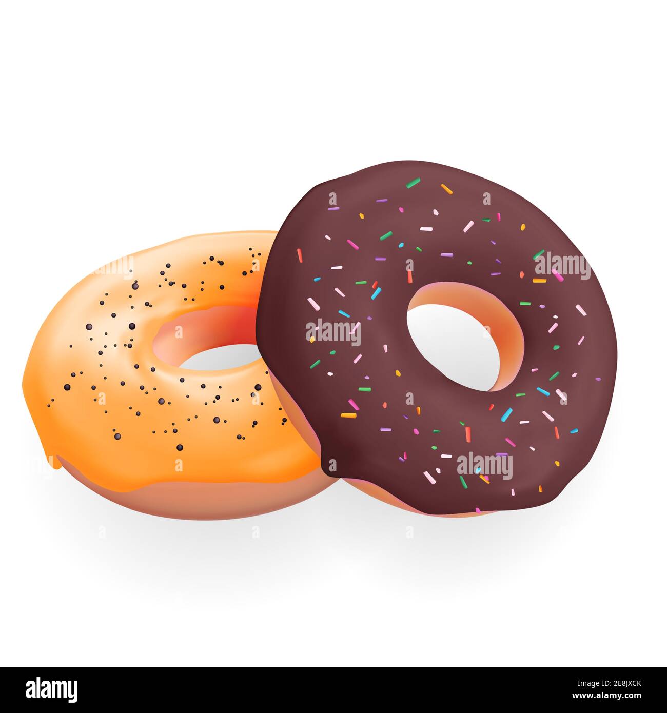 Realistic 3d sweet tasty donuts. Vector illustration Stock Vector Image ...