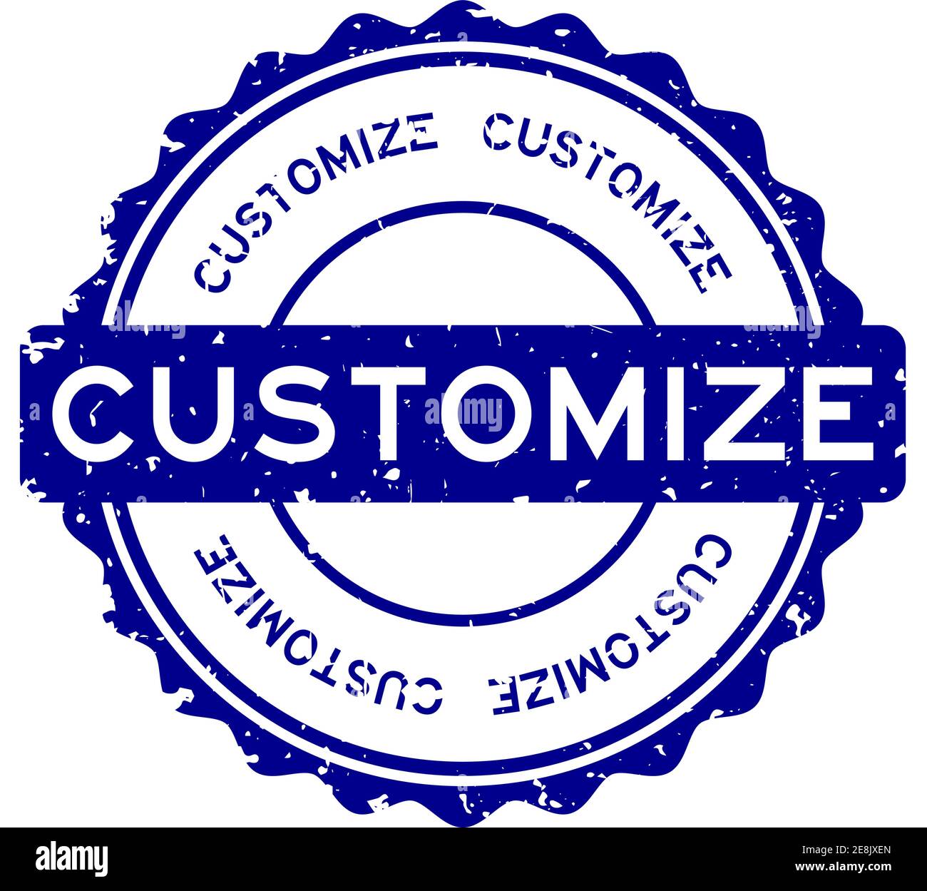 Grunge customize word round rubber seal stamp on white background Stock ...