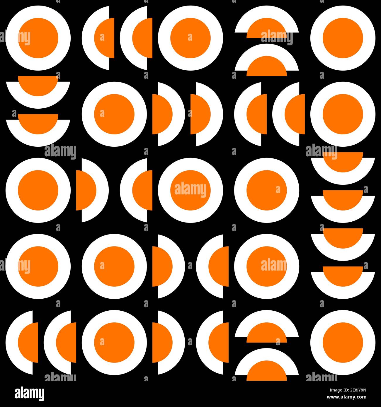 Seamless sushi pattern. Bauhaus geometric background Stock Vector