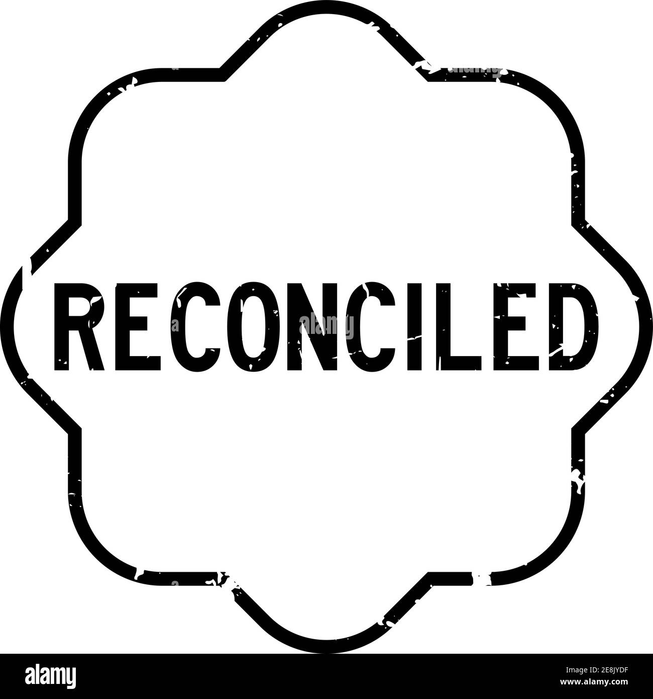Grunge black reconciled word rubber seal stamp on white background Stock Vector