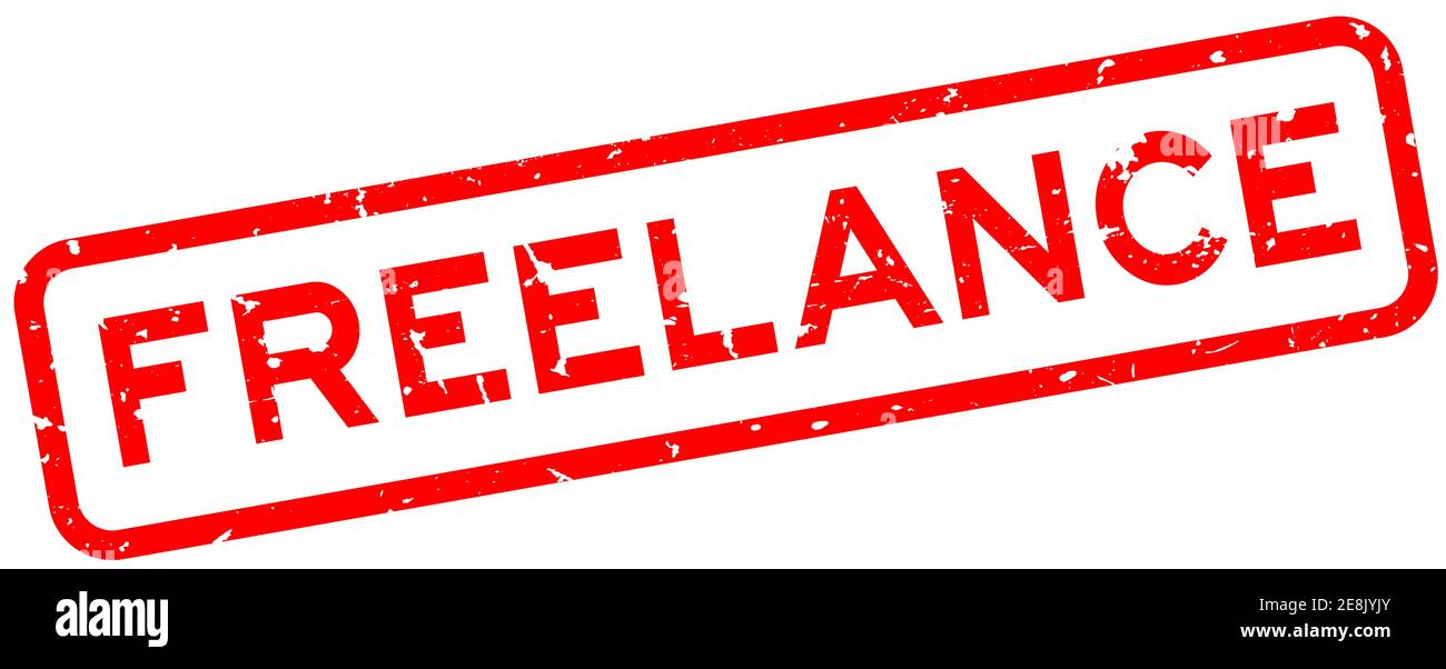 Grunge red freelance word square rubber seal stamp on white background ...