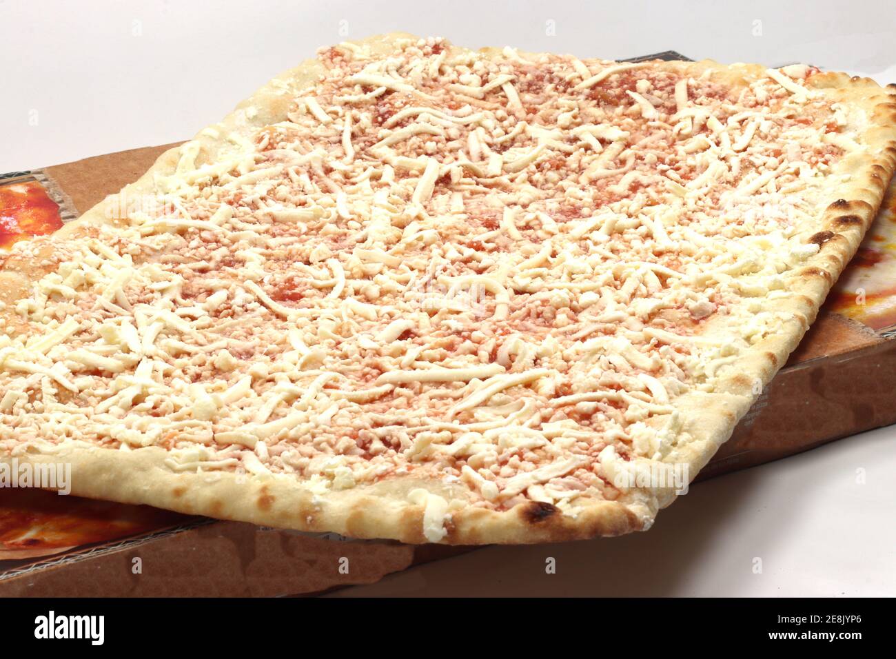 A frozen rectangular pizza Margherita Stock Photo Alamy