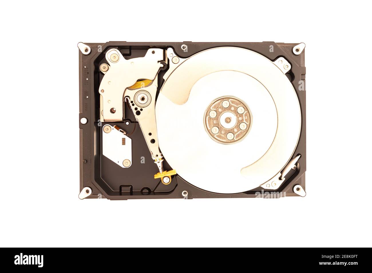 Detailed view of the inside of a hard disk drive Stock Photo