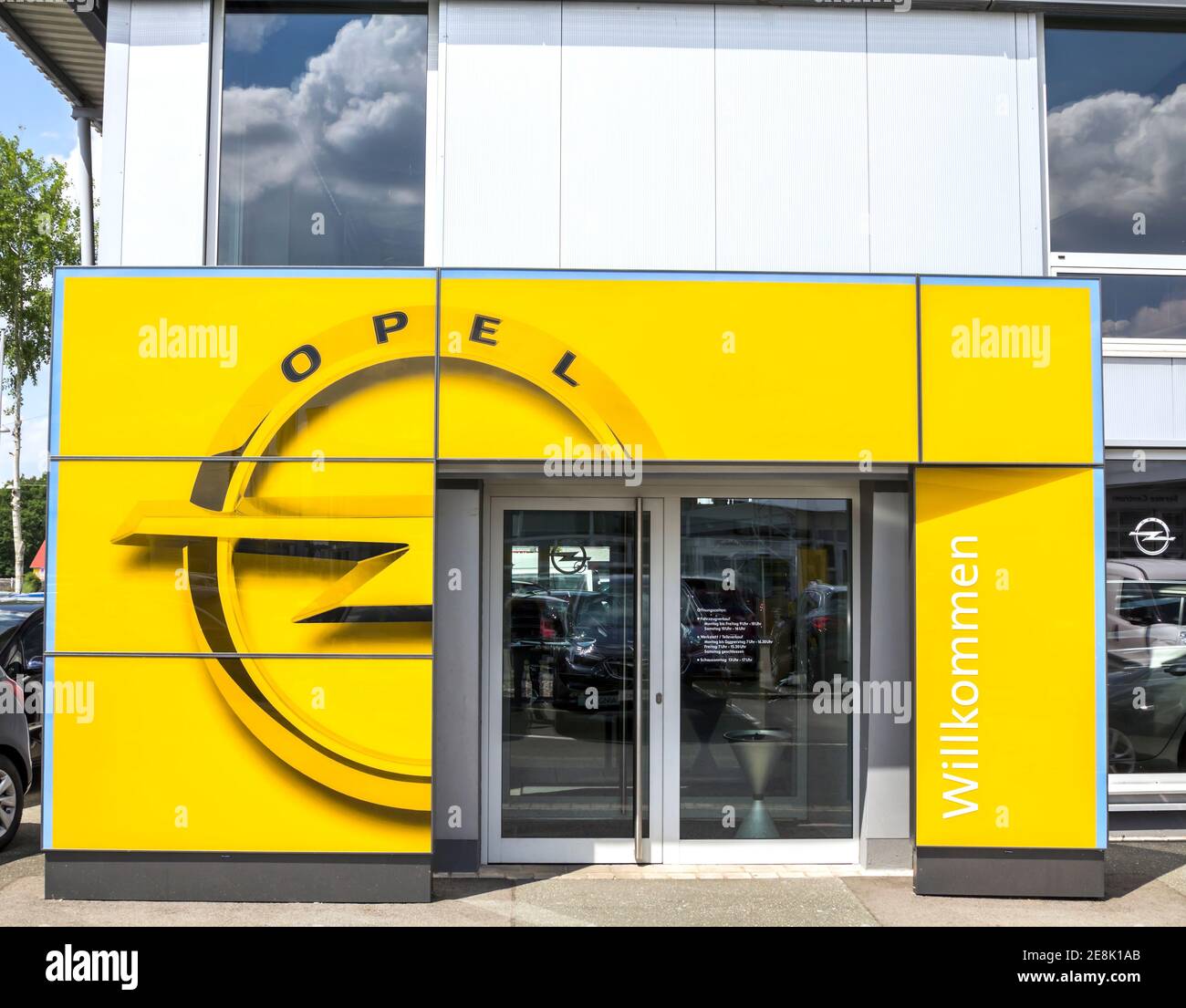 Furth, Germany : Opel dealer. Opel is a German automobile manufacturer and part of the French Groupe PSA since August 2017. Stock Photo