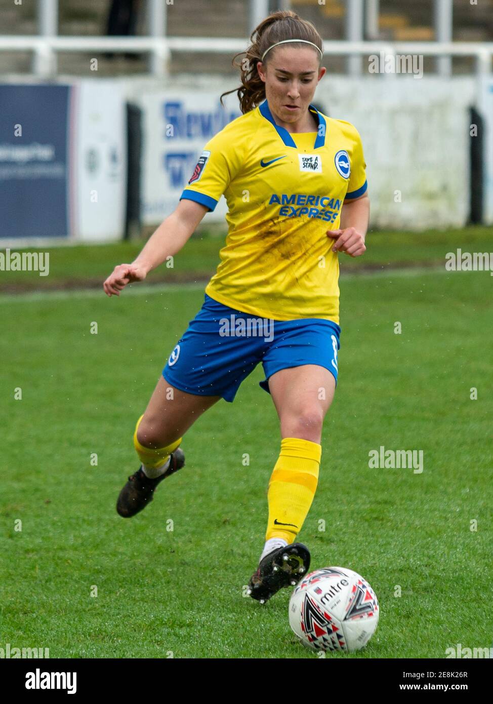 Bath, UK. 27th July, 2014. Megan Connolly (#8 Brighton & Hove Albion) runs with the ball Credit: SPP Sport Press Photo. /Alamy Live News Stock Photo