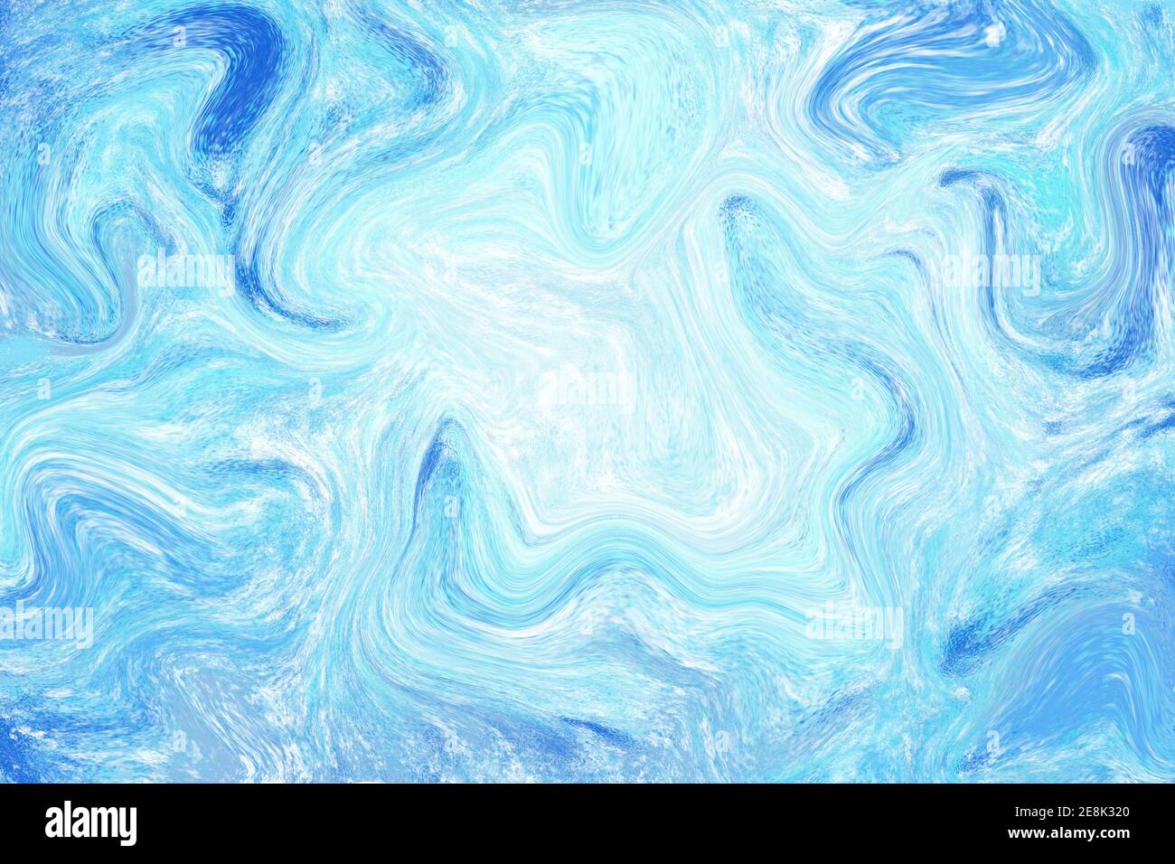 White and blue agate multicolored digital texture. Smooth marbling abstraction for wedding card. Digital suminagashi template. Pastel color liquid pai Stock Photo