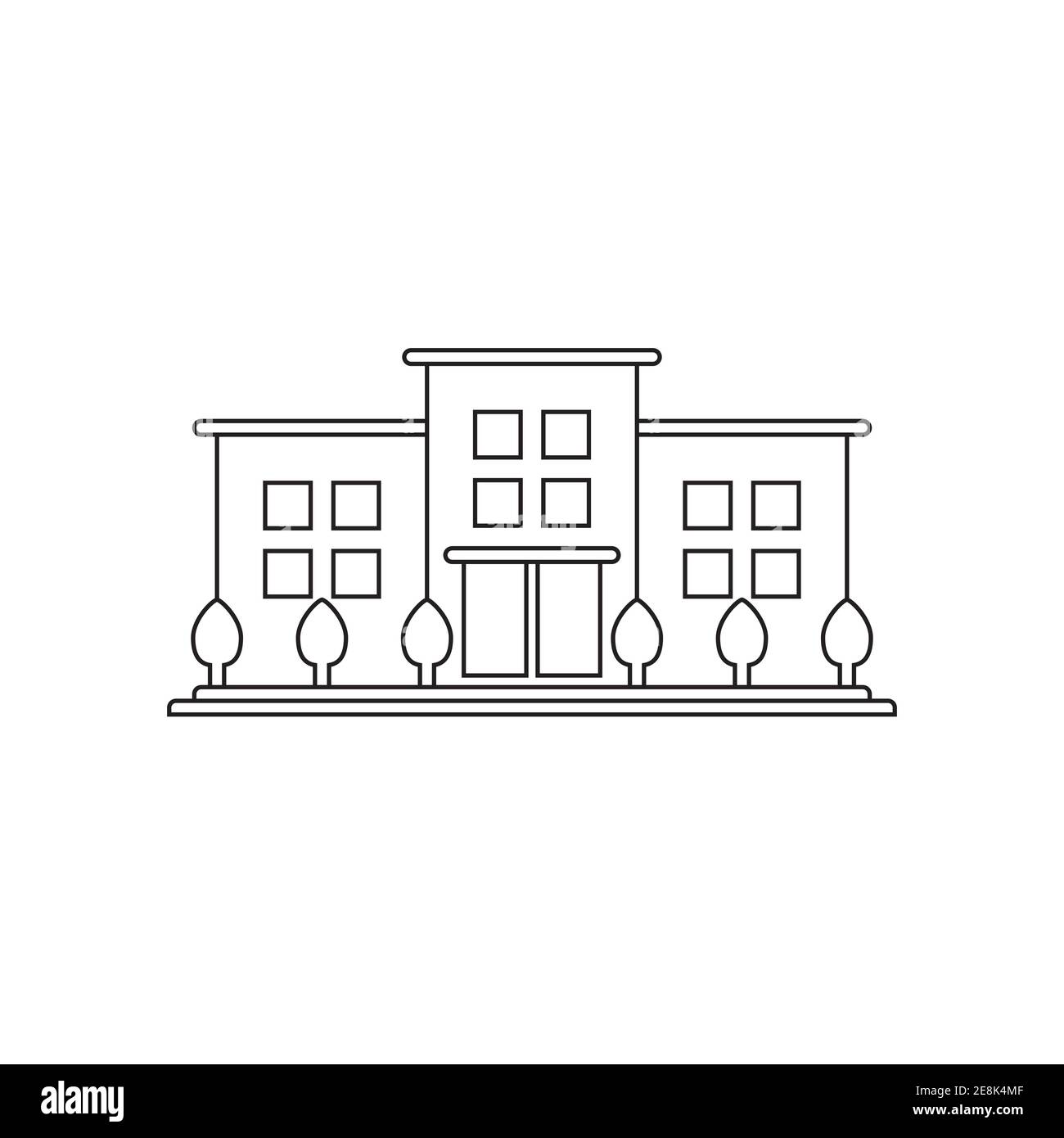 line icon office building isolated on white background Stock Vector