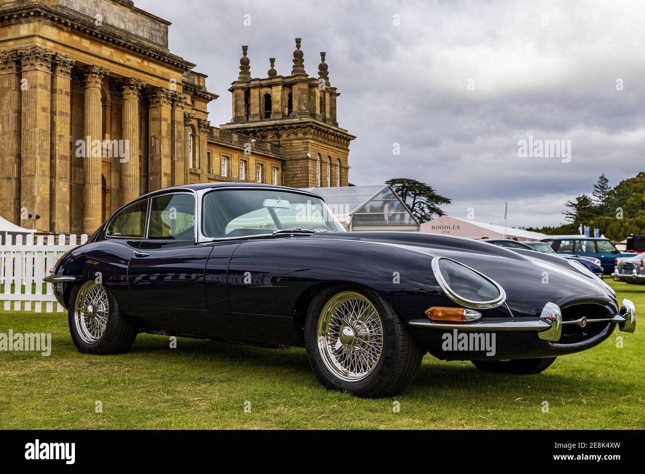 Jaguar E-Type on show at the Concours d’Elegance held at Blenheim Palace on the 26 September 2020 Stock Photo