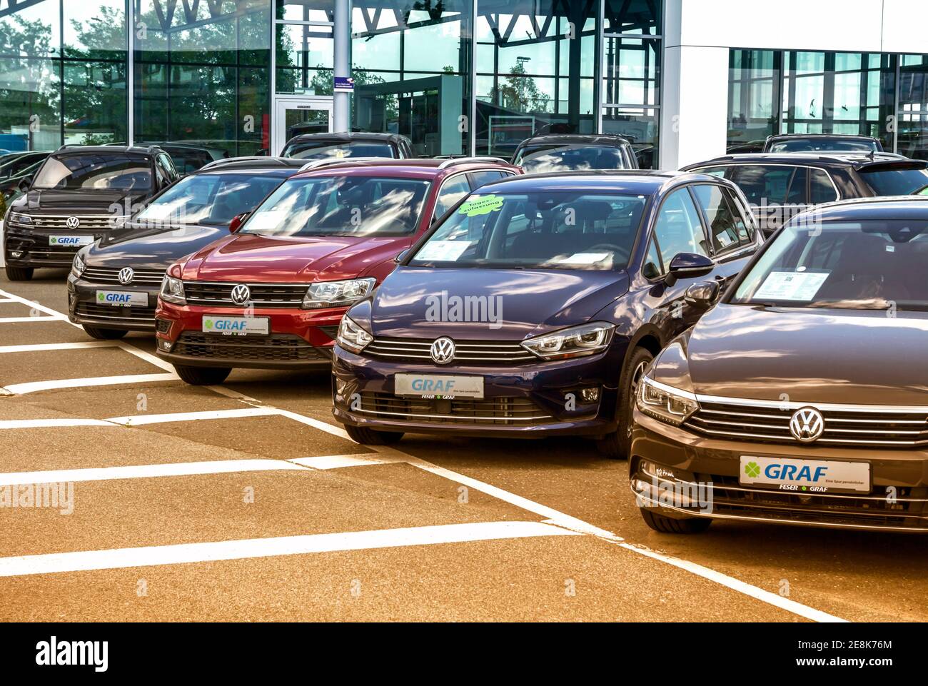 Furth, Germany : group dealership and service, Skoda, Seat and . The Group is the second-largest automaker in the world Stock Photo