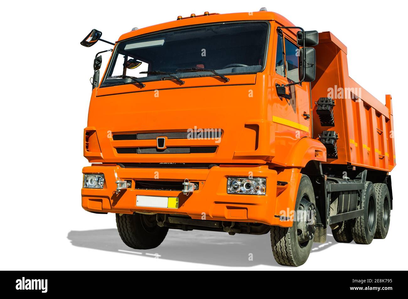 Dump truck on white background Stock Photo - Alamy