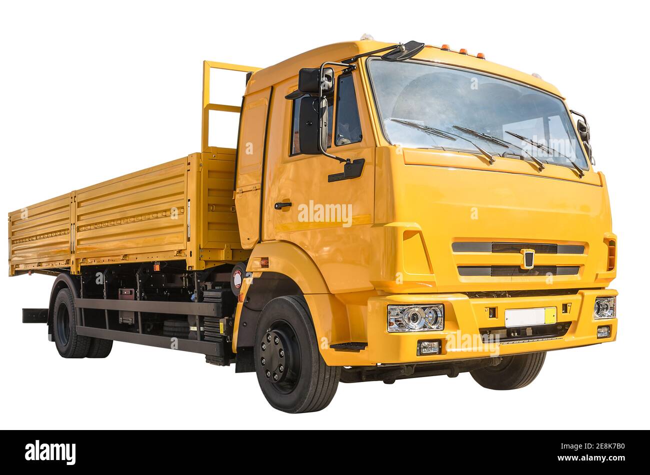Dump truck on white background Stock Photo - Alamy