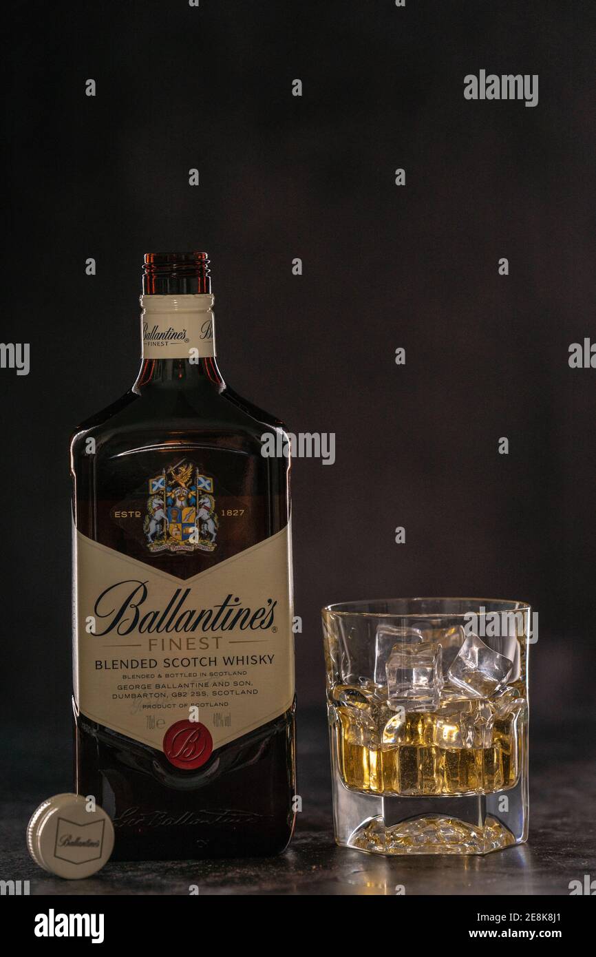 Ballantines whiskey bottle hi-res stock photography and images