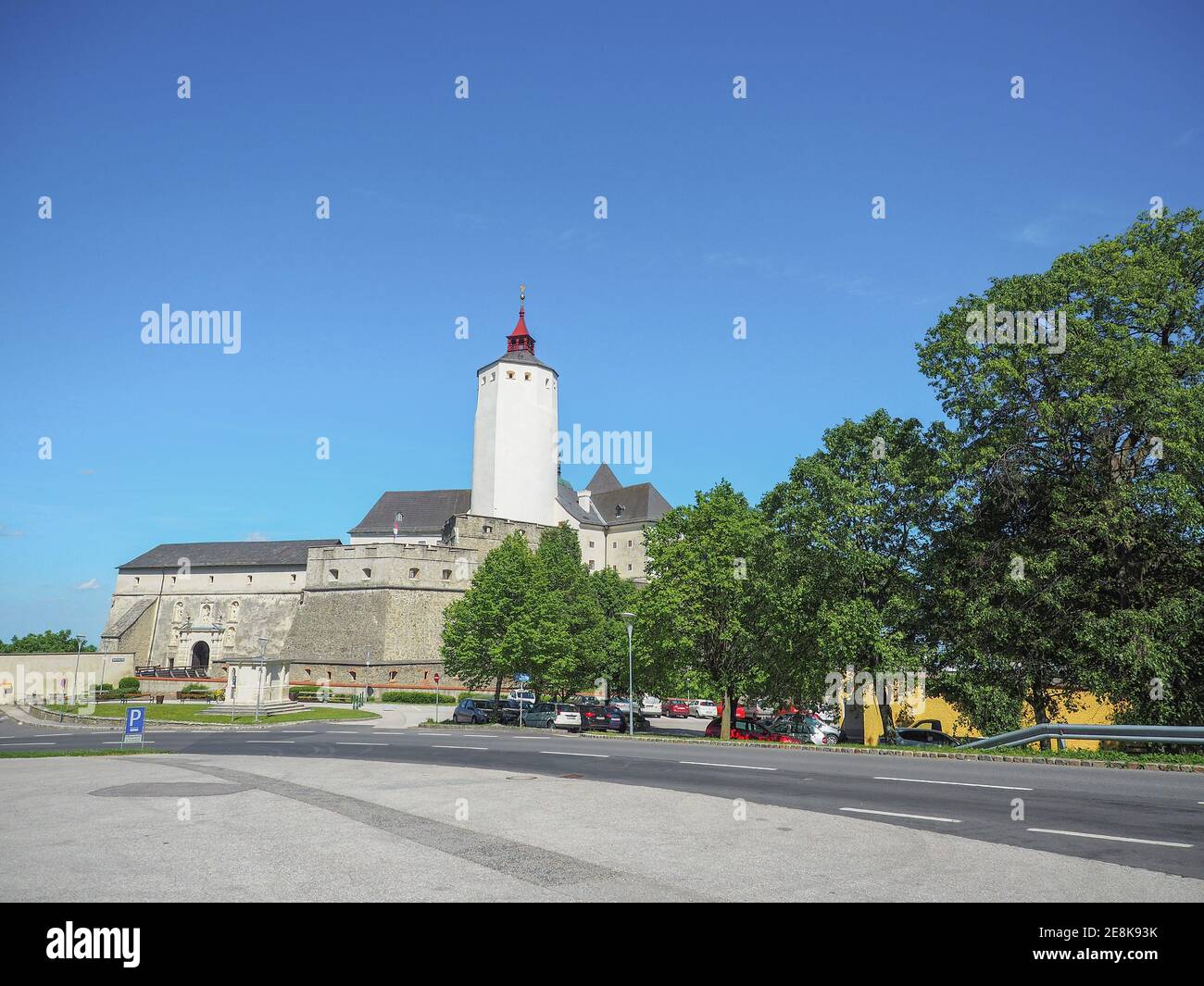 MATTERSBURG, AUSTRIA - June 8, 2017: Forchtenstein Castle in Burgenland region. Esterhazy family property.  Stock Photo