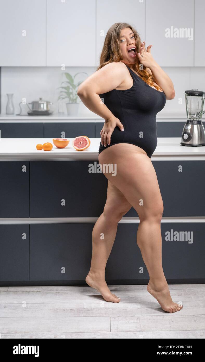 bbw sexy chubby teen Chubby barefoot girl on low carb diet. Young sexy chubby white girl in  black swimsuit, white shirt at modern kitchen table. Trying to loose weight  Stock Photo - Alamy