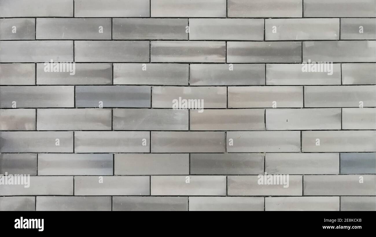Soft focus to Abstract gray brick wall texture for background pattern , brick surface backgrounds. Vintage floor wallpaper. panorama picture. Stock Photo