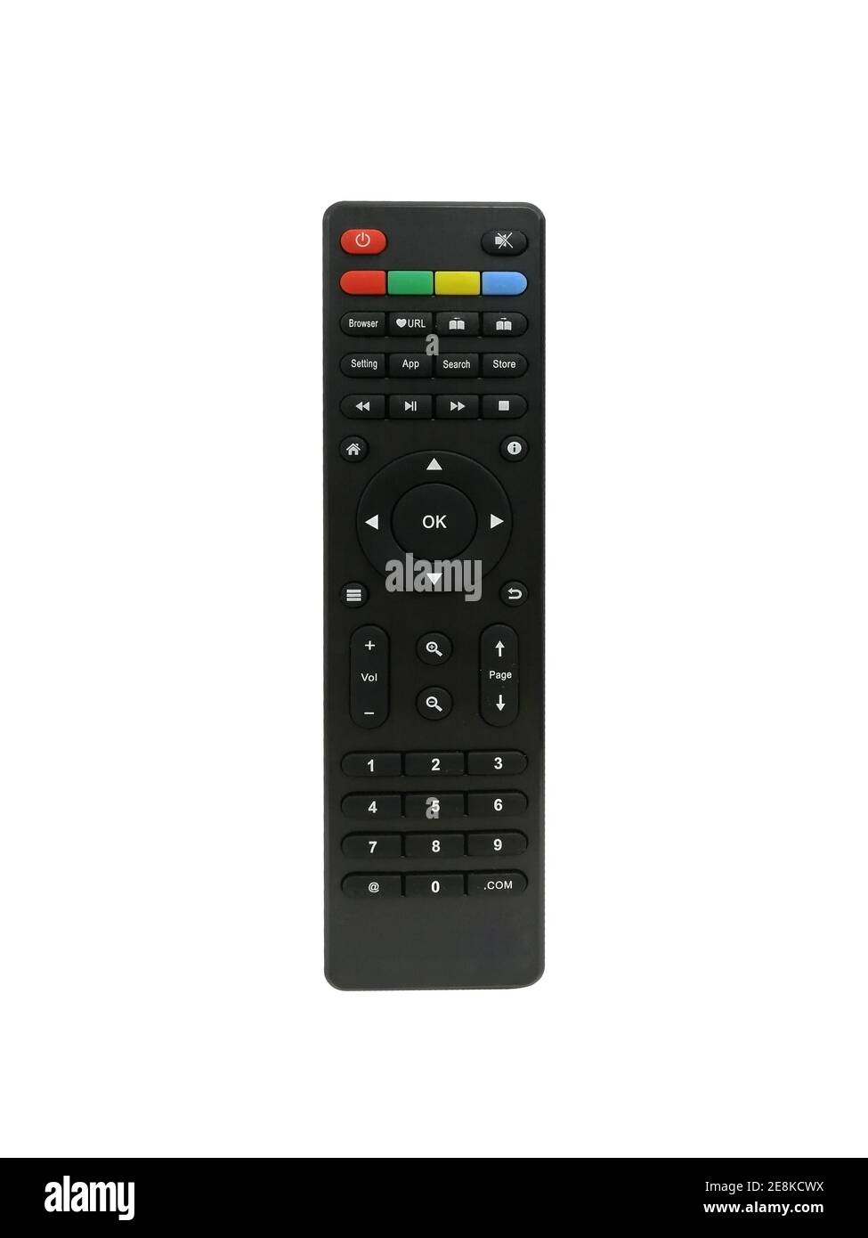IPTV remote control isolated on white background with clipping path. Stock Photo